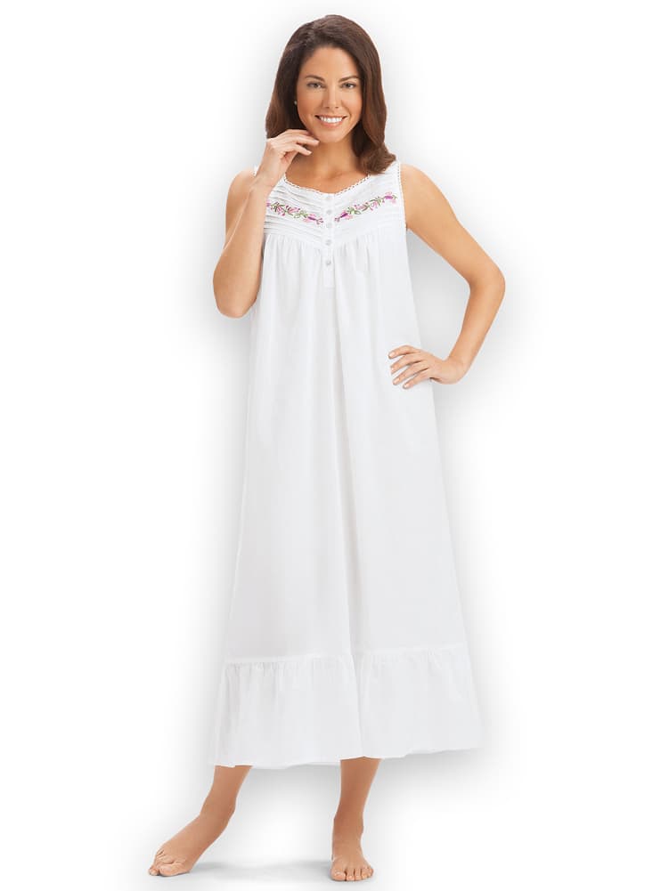 Sleeveless Cotton Nightgown by Collections Etc