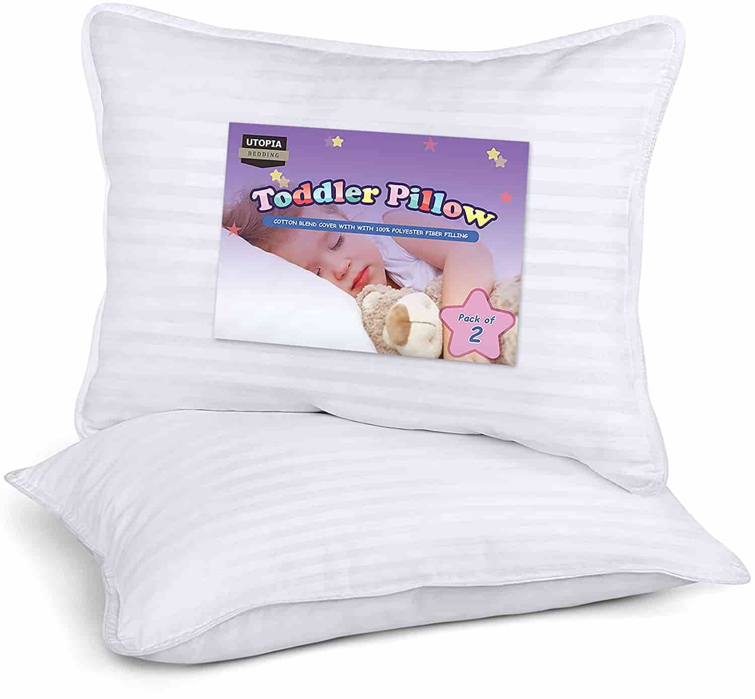 Utopia Bedding 2 Pack Toddler Pillow