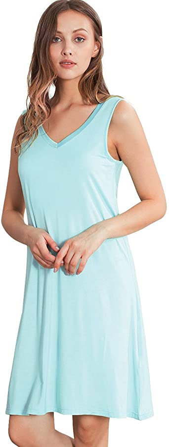 WiWi Bamboo V-Neck Nightgowns for Women