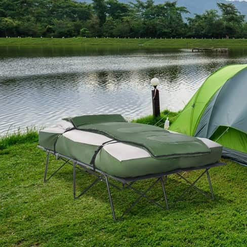 Outsunny 2-Person Folding Camping Cot Set